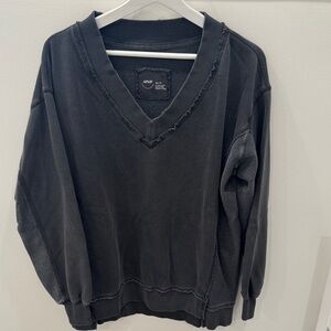 Aerie Charcoal V-Neck Sweater